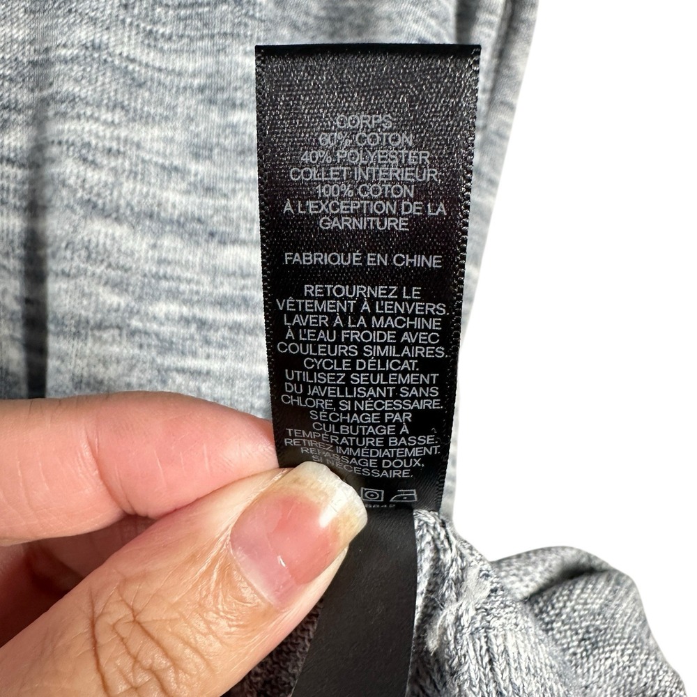 Express V-Neck Sweater Men's XXL Gray Marled Knit Minimal Preppy Workwear Modern - Picture 6 of 12